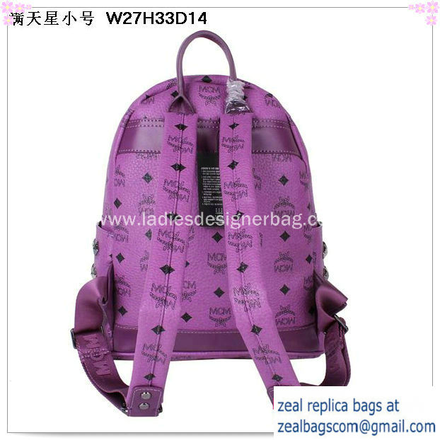 High Quality Replica Hot Sale MCM Stark Studded Small Backpack MC2089S Purple - Click Image to Close